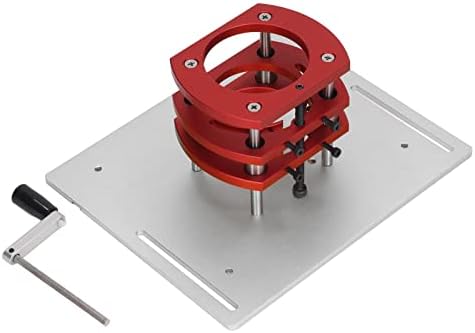 Kreg Router Table Lift Compatible, Aluminum Alloy Manual Router System Kit with Crank Handle for Easy Adjustment, Ideal for Small Trimming Machines Silver
