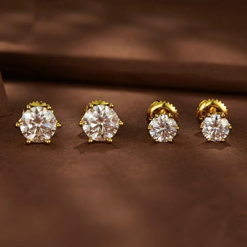 S925 Sterling Silver 0.5ct VVS1 D-color Diamond Screw Back Stud Earrings for Women, Elegant for Engagements or Birthday Celebrations