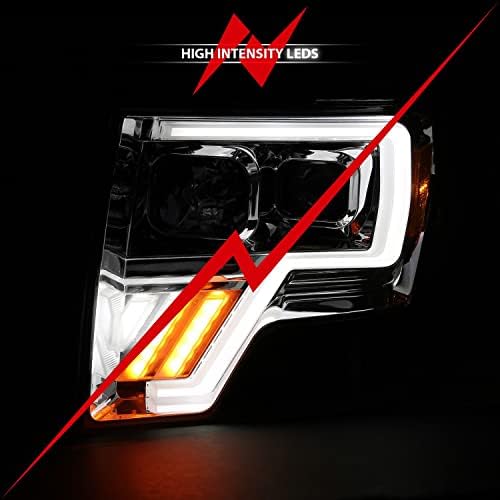 ANZO USA ANZO (111470) 2009-2013 Ford F-150 Projector Light Bar G4 Switchback H.L. Chrome Amber