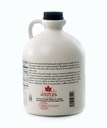 Georgia Mountain Maples of Vermont, Organic Maple Syrup, Dark Color Robust Taste, 64 Ounce