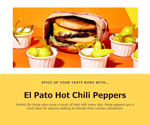 El Pato Hot Chili Peppers 22oz Pickled Yellow Chili Peppers 624g Kosher