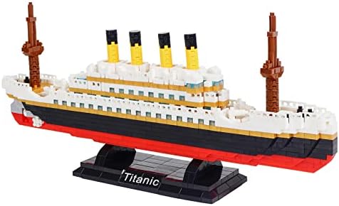 Titanic Ship Model Building Block Set, 1860 PCS Building Bricks Toy DIY Educational Micro Mini Blocks