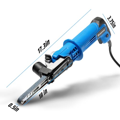 Variable Speed Detailing File Sander with 1/2" X 18" Belt, 2.3AMP, 1000-1800 ft/min 6 Speed, 0-60° Adjustable, Tool-Free Belt Change, Lightweight