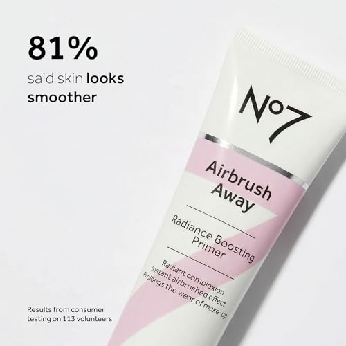 No7 Airbrush Away Radiance Boosting Foundation Primer, 30ml | Illuminating Formula, Dewy, Smooth & Radiant Skin