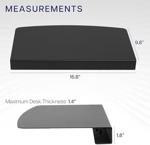 VIVO 17 inch Corner Desk Connector Platform for Mounting Under-Desk Keyboard Trays on L-Shaped Workstations, Black, DESK-AC07S