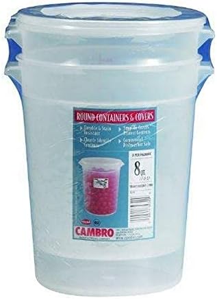 Cambro 2-Quart Round Food-Storage Container with Lid, Set of 3