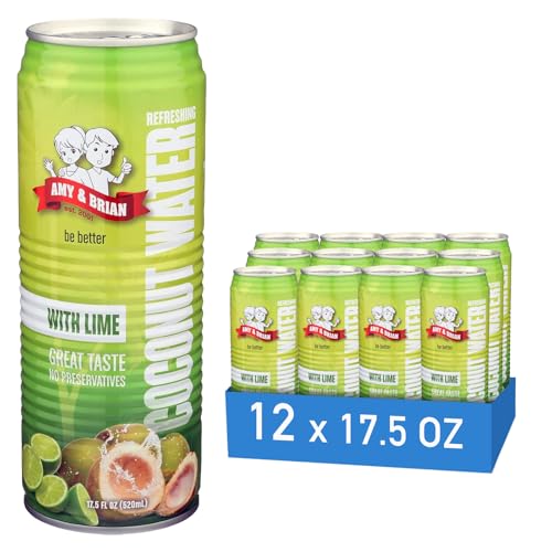 Amy & Brian Non-GMO Coconut Water, Original, 17.5 Fl Oz (Pack of 12)