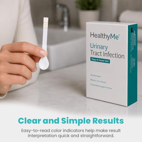 HealthyMe Urinary Tract Infection (UTI) Test Strips | 3 Individually Pouched, Self-Testing Strips, Accurate, Easy to Read, Results in 2 Minutes