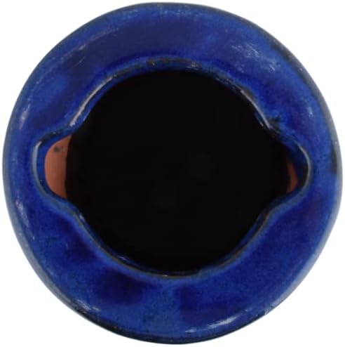 Esschert Design Bird Bath on Pedestal W/Bird, Ceramic, Blue, 18"H