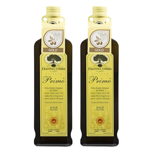 Frantoi Cutrera Primo Cold Extracted Italian Extra Virgin Olive Oil Cold Pressed, Polyphenol Rich Olive Oil, Authentic Certified DOP Sicilian EVOO Imported From Italy, 25.4 fl oz (Pack of 1)