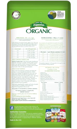Espoma Organic Garden Lime, Raises Soil pH and Helps Turn Hydrangeas Pink! Contains pelletized dolomitic Lime and can be Used for Organic Gardening