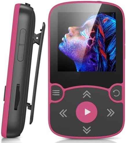 AGPTEK 64GB MP3 Player with Clip, A65 Bluetooth 5.3 Music Player for Sports | with FM Radio, Voice Recorder for Running, Supports up to 128GB TF Card, Orange