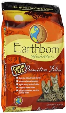 Earthborn Holistic Primitive Feline Grain-Free Dry Cat Food 4 Pound (Pack of 1)