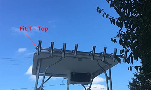Brocraft Boat T-TOP Rod Holder/Clamp-On Rod Holder - Silver Aluminum - Horizontal Mount - Fits 1" to 2" O.D. Pipe