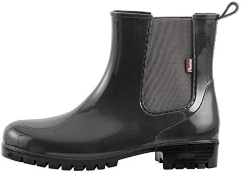 planone Cute Short Rain Boots for Women, Waterproof Chelsea Ankle Boots
