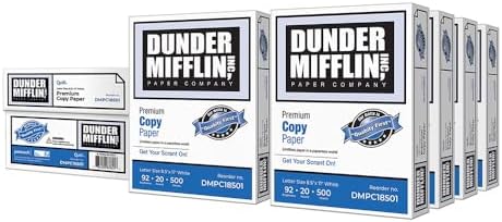 The Office Dunder Mifflin Copy Paper, 8-1/2" x 11", 92 Bright, 20 LB, 8 Reams of 500 Sheets
