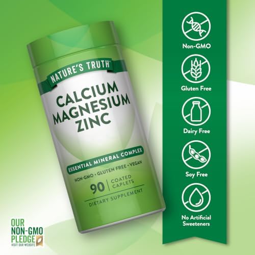 Nature's Truth Calcium Magnesium Zinc | 90 Coated Caplets