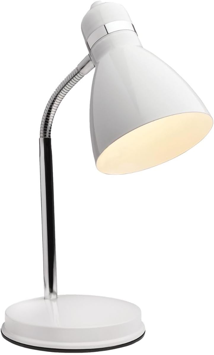 Newhouse Lighting NHDK-OX-BK Oxford Black Metal Flexible Classic Desk or Table Lamp for Office or Bedroom Use