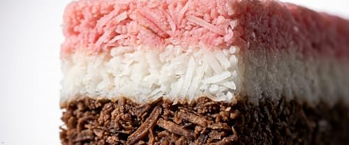 Neapolitan Coconut Slice Candy Bars (Vanilla, Chocolate & Strawberry-striped moist coconut 1.65 Ounce Bars)