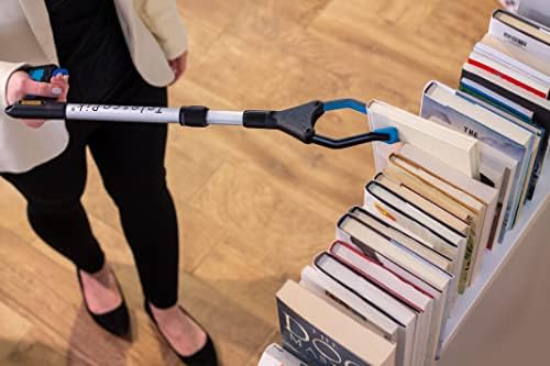 T-2026, Mini TelescoPik Adjustable Length Reacher, Wide 5.5” Jaw, 90° Rotating Jaw, Ergonomic Trigger Grip, Aluminum & Polycarbonate, 20” - 26”