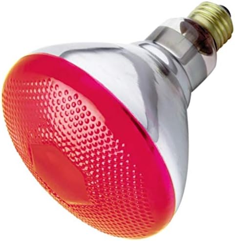 Satco S4424 100 Watt BR38 Incandescent 120 Volt Medium Base Light Bulb, Red