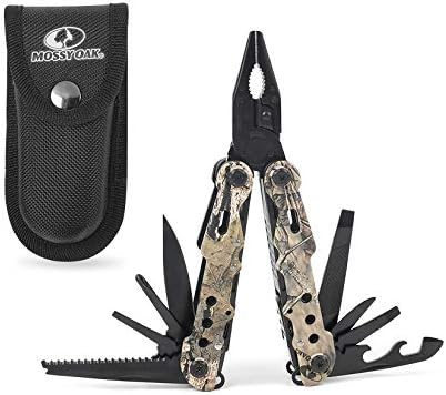 MOSSY OAK 13 in 1 Multi-tool - Multi Function Pliers | Folding Pocket Tool with Sheath, Camo - Portable Pocket Knife for Outdoors, Survival, Camping