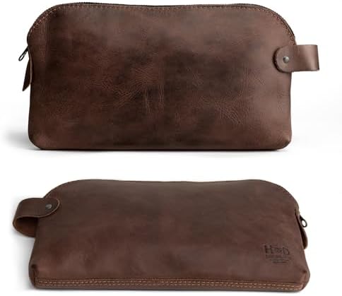 Hide & Drink, Large Rustic All Purpose Utility Bag for Cords & Chargers, Travel Bag, Multi-Purpose Bag, Full Grain Leather