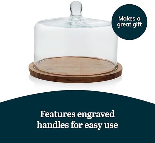 Libbey Selene 6-in-1 Domed Cake Stand, Unique Space Saving Glass Cake Stand with Dome, Multi-Purpose Dip Bowl To Serve Snacks and More