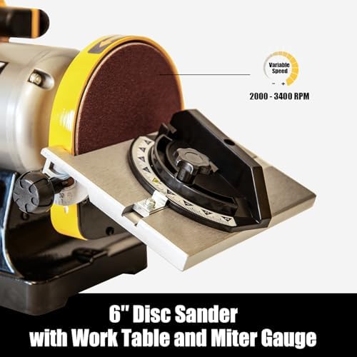 2x42 in. Belt Sander & 6" Disc Sander Combo, 3.5Amp Bench & 1/2HP Belt Sander for Woodworking, Metalworking & Knife Making, Sharpening