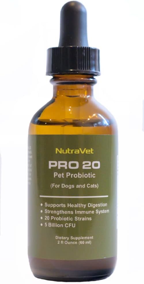 Probiotics for Dogs and Cat Probiotics - 120 Servings (1/2ml). 100% Natural Digestive Enzymes for Gas Relief and Healthy Digestion. Prebiotics via
