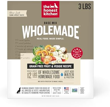 The Honest Kitchen Dehydrated Grain Free Fruit & Veggie Base Mix Dog Food (Just Add Protein), 3 lb Box