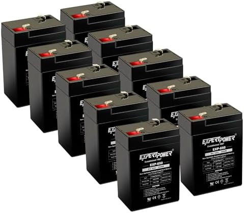 ExpertPower EXP650-6V 5Ah / 20HR SLA Rechargeable 6V Battery for Ride on Toys, Emergency Light, Exit Sign Battery Replacement, Sealed Lead Acid 6 Volt Batteries with F1 Terminals