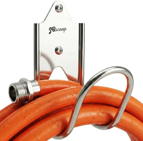 JBscoop Garden Hose Holder, Garden Hose Hanger Wall Mount for Water Hose, Extension Cords, Air Compressor Hose, Heavy Duty & Rust Proof Set of 1