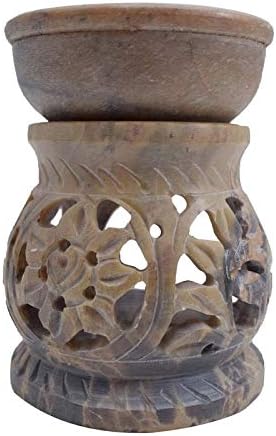 IFH Burner Oil Candle Wax Melt Tart Warmer Diffuser Tealight Soapstone Holder-BRN28