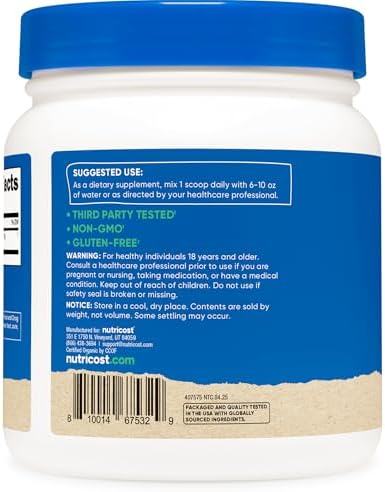 Nutricost Organic Spirulina Powder (1LB) 454 Grams, Pure, Vegan | Certified Organic Spirulina