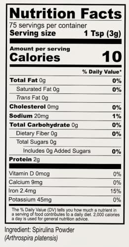 Anthony's California Spirulina Powder, 8 oz, Product of USA, Gluten Free, Non GMO