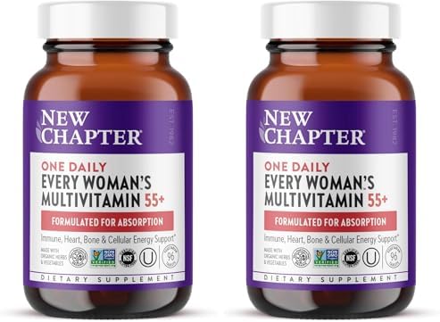 New Chapter Every Woman's One Daily 55+ - Multivitamin for Women - Supports Immune, Bone & Vision Health* - Gentle on the Stomach - Non-GMO, Gluten Free, Dairy Free, Vegetarian & Kosher - 48 Tablets