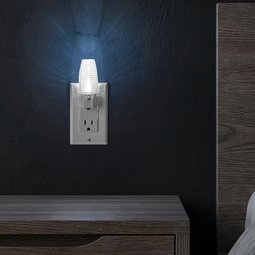 Maxxima LED Plug-in Night Light, Dusk to Dawn Sensor 5000K 5 Lumens, 6 Pack | Auto On/Off, Daylight, Bedroom Bathroom Hallway Senior Living Use