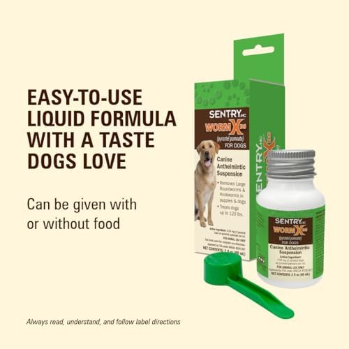 Worm X Plus 7 Way Liquid Dewormer for Dogs 2 oz Broad Spectrum Canine Anthelmintic Suspension Removes Hookworms and Roundworms for Dogs Up to 120 lbs | Ideal for Dogs up to 120 lbs; Precise Weight-Based Dosing; broad-spectrum canine parasite control; 2 o…