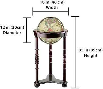 Replogle Globes Lancaster Illuminated Globe, Antique Ocean, 12-Inch Diameter
