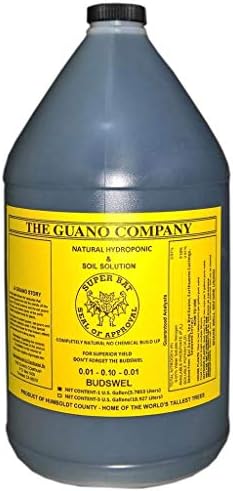 Hydrofarm GUBS128C Super Bat Budswel Organic Hydroponic Liquid Nutrient Solution for Strong Blooms in Garden Soil, Flowers and Plants, 1 Gallon
