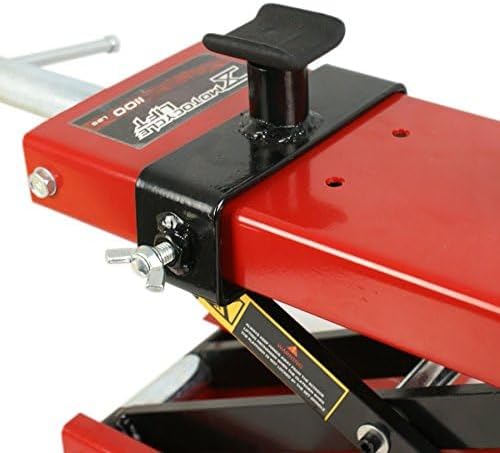 ZENY Motorcycle Lift, Motorcycle Center Scissor Lift Jack with Saddle & Safety Pin, 1100 LBS Capacity Steel Jack Hoist Stand for Motorcycles, ATVs