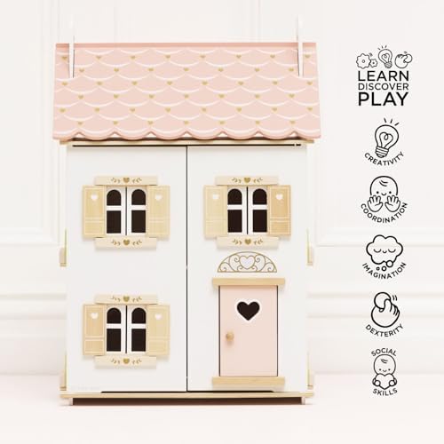 Le Toy Van Iconic Sophie's Large Wooden Doll House | Wooden Iconic Dollshouse, FSC Certified Wood, Plastic Free, Rigorously Safety-Tested