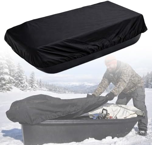 Ice Fishing Sled Shelters Cover Fit for Camping & Hunting Travel Gear - 600D Winter Protective Accessories for Snow Rain Dust Mud Proof