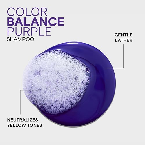 Joico Color Balance Purple Shampoo | For Cool Blonde or Gray Hair | Eliminate Brassy Yellow Tones | Boost Color Vibrancy & Shine | UV Protection
