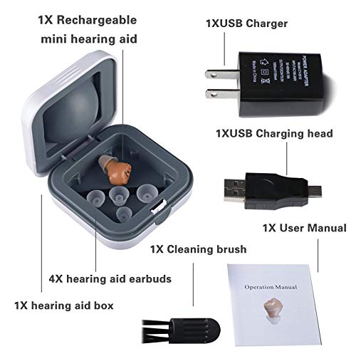 Mini Rechargeable Sound Amplifier, Hearing Amplifier with Digital Noise Reduction for Portable Carrying
