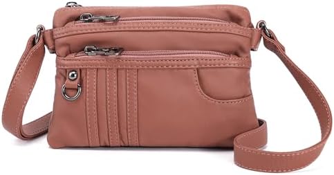 MINICAT Multi Pocket Small Crossbody Purses for Women Everyday Shoulder Bag | Lightweight Organizer, Cross body Bag with Multiple Zipper Pockets, Vegan Leather, Phone Purse for Travel Casual Daily