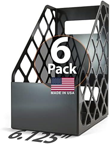 Officemate Recycled Large Magazine File, Black, 6 Each (26083)