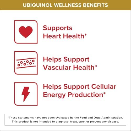 Qunol Ubiquinol 100mg, Powerful Antioxidant for Heart Health, 120 Softgels | #1 Cardiologist Recommended Supplement for Heart Health, Coenzyme Q10 Supplement to support Vascular Health & Cellular Energy