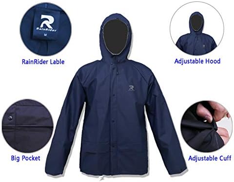 Ultra-Lite Rain Suit for Men Women Waterproof Protective Rain Coat with Pants 2 Pieces Rain Gear